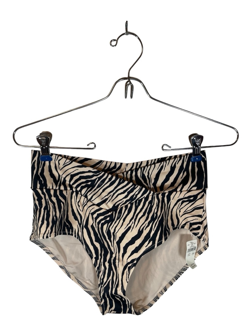 Aerie Zebra Print Crossover High-Waisted Full Coverage Bikini Bottom